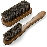 TAKAVU Leather & Upholstery Cleaning Brush Set, 100% Horse Hair Bristle, to Clean Car Seats, Leather Sofas & Alcantara, for C