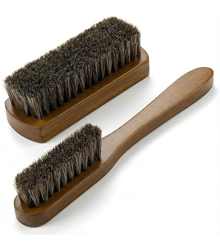 Brosse à Chaussures En Crin De Cheval - Poils Longs, Manche En Bois, Pour Bottes Et Cuirs, Nettoyage & Polissage