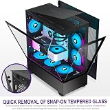 FOIFKIN F1 ATX PC Case with 6 ARGB PWM Fans, Type-C, Black view 2