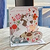 Cyriacus Cut Cat 3D Pop Up Cards, Valentine's Day Card, Love Greeting Card,Love Card for Birthday,Valentine's Day,Anniversary for Her, Friends