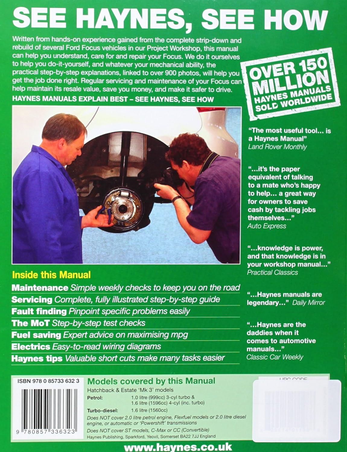 Ford Focus Petrol & Diesel (11 - 14) Haynes Repair Manual: Anon:  Amazon.co.uk: Car & Motorbike