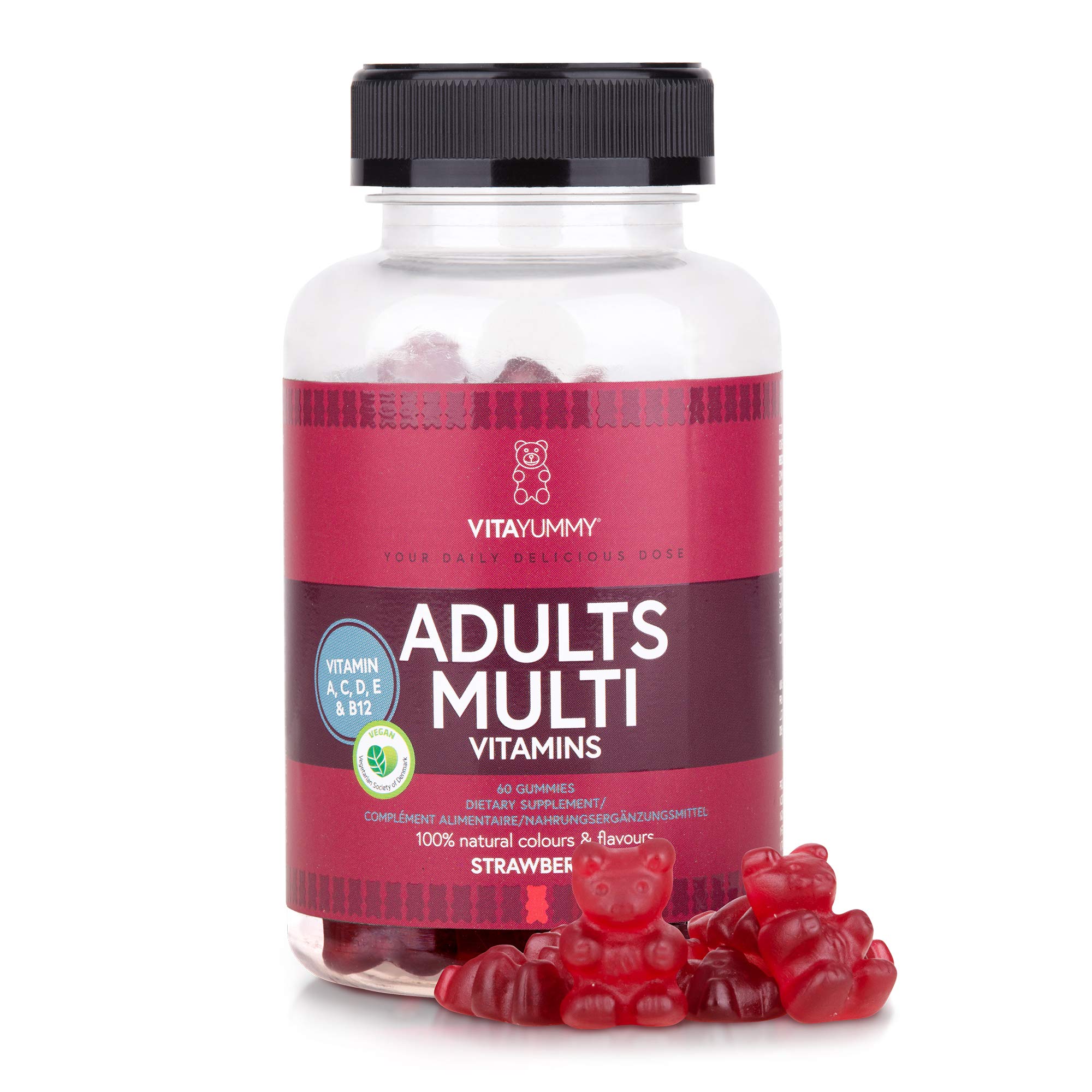 VITAYUMMY Vegan Multivitamin Gummies for Adults, Strawberry Flavour