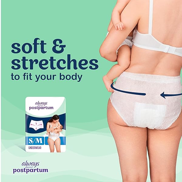 ALWAYS DISCREET POSTPARTUM AND ADULT INCONTINENCE UNDERWEAR FOR WOMEN, SIZE L, MAXIMUM PROTECTION, 14 CT