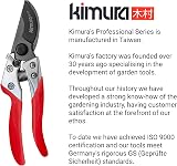 Kimura 8" Pro Bypass Garden Secateurs - Heavy Duty SK5 Japanese Steel view 6