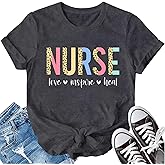 LBP Womens Nurse Shirt Nurse Leopard Print Tshirt Love Inspired Healing Top