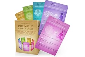 Asana Moon 80 Chakra Cards – Chakra Healing Deck with Affirmations, Yoga, Crystals – Reiki Supplies – Chakra Chart Kit – Metaphysical Gift for Spiritual People