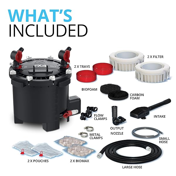 FLUVAL FX4 HIGH PERFORMANCE AQUARIUM FILTER, CANISTER FILTER FOR AQUARIUMS UP TO 250 GAL.