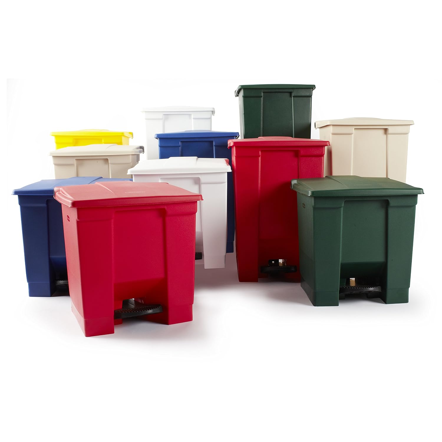 Rubbermaid Commercial Products Step-On Container Mobile 87 Litre Red FG614600RED - Image 5
