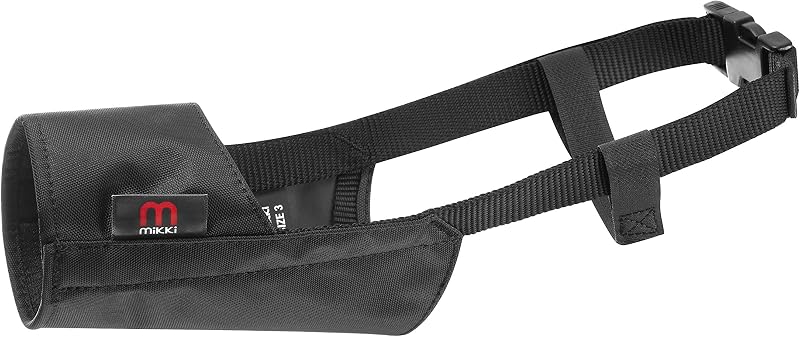 Mikki Dog Nylon Muzzle Size 3 Black Adjustable Quick Fit Comfort