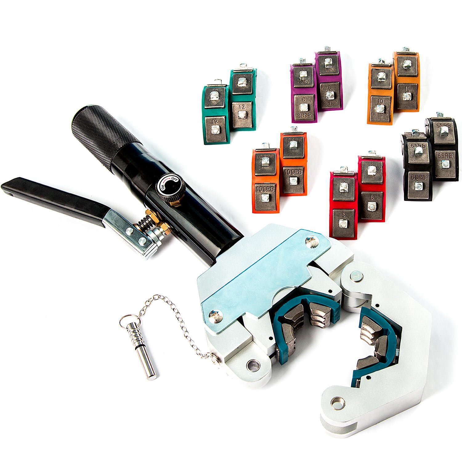 Hydraulic Hose Crimper Manual A/C Hose Crimping Tool Kit Die Sizes  #6#8#10#12 - - Amazon.com