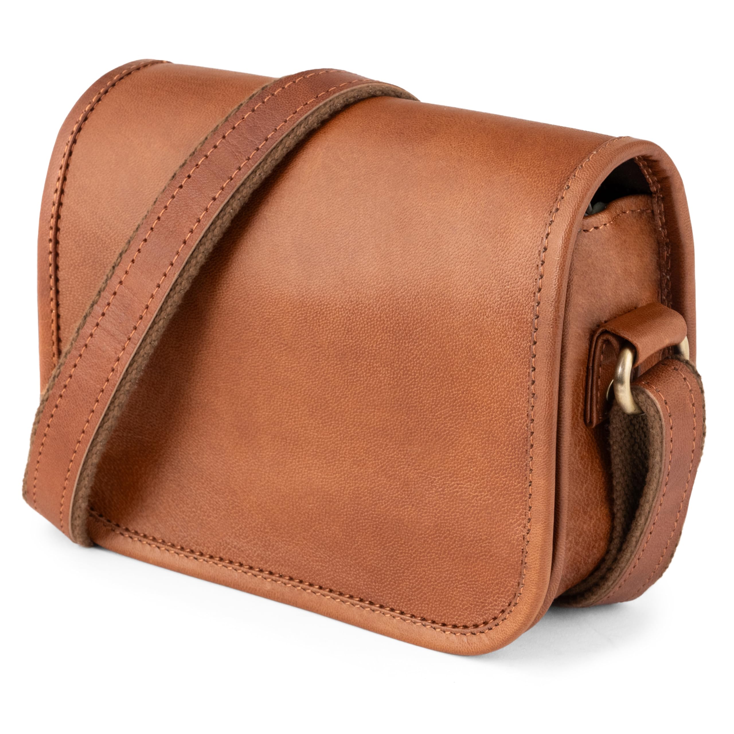 Photo 1 of BERLINER BAGS Vintage Genuine Leather Shoulder Bag Lisbon, Crossbody Bag, Small Messenger Bag for Women - Brown