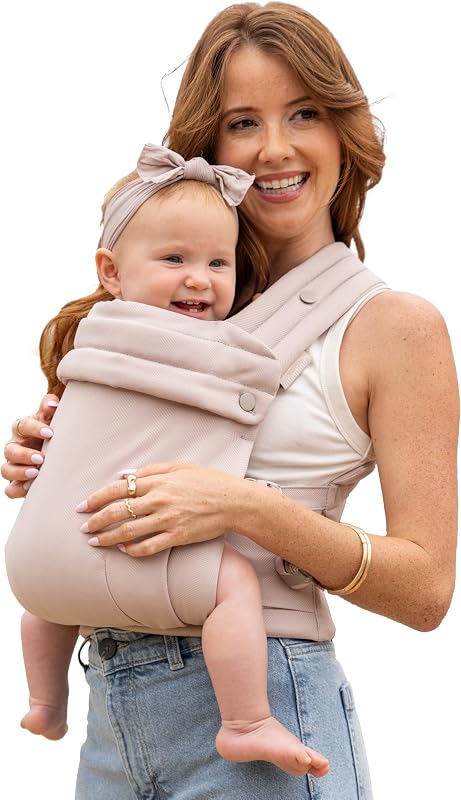 Honey Blossom Babytrage, Ergonomisch, M-Position, Gleitsitz, Kreuzträger, 3,2–18,1 Kg, Toasted Almond