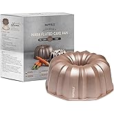 HAPPIELS INARA 10 Cup Fluted Tube Cake Pan Nonstick, PFOA Free Fluted Cake Pan for Baking, Pound Cake Mold for Oven, Cake Molds And Cake Pans, Tube Mold, Pound Tin