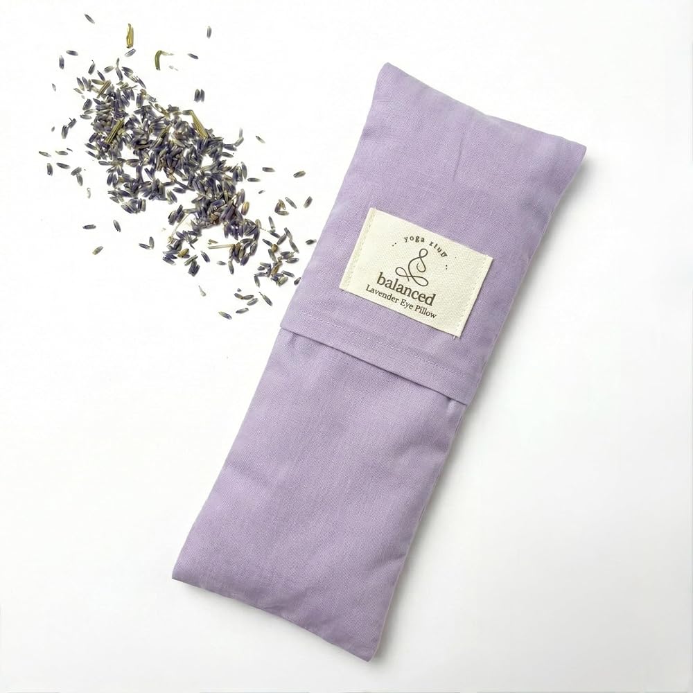 Weighted Lavender Eye Pillow for Sleep & Relaxation – Organic Cotton Eye Pillow with Natural Lavender, Aromatherapy Eye Pillo