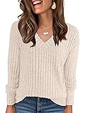 ANRABESS Long Sleeve Shirts for Women V Neck Casual