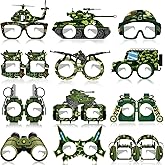 qhqqwzxqc Army Military Camo Paper Eyeglasses Military Camouflage Party Favors Supplies