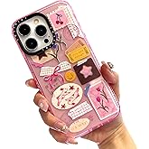 LOLAGIGI Case for iPhone 15 Plus, Cute Pink Art Collage Print Kawaii Design Girly Aesthetic Cartoon Pattern for Women Girls Teens Soft TPU Case,6.7"