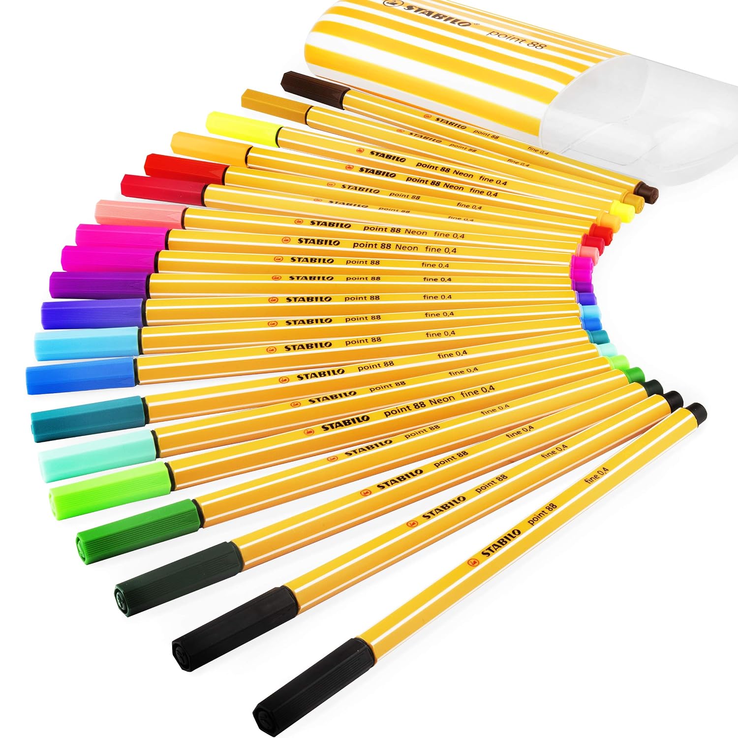 STABILO Point 88 Fineliner Pens Pack of 20 Special Assortments (20 + 2 Pack) Including 2 Extra Point 88 in Black