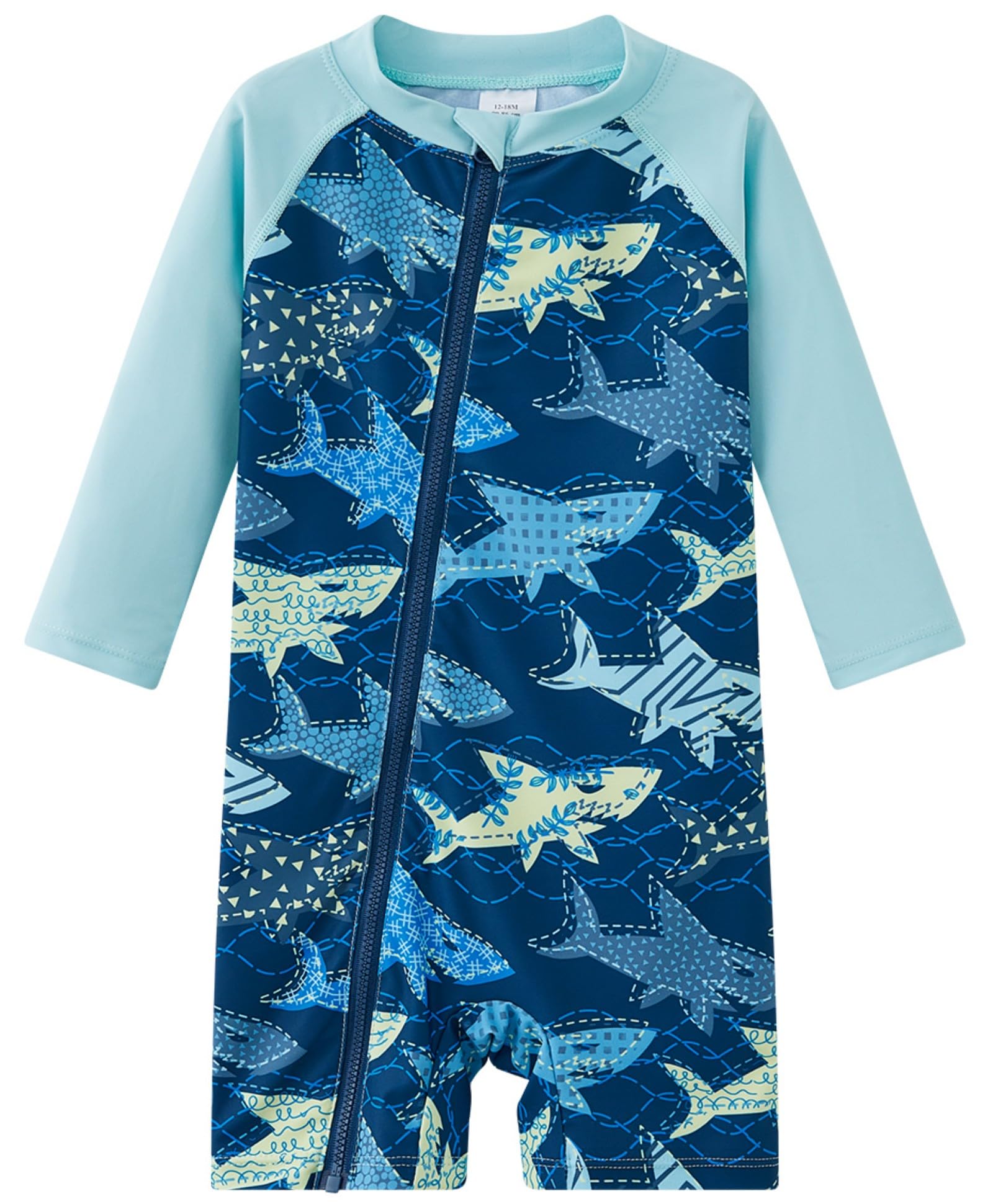 Boys UPF 50+ One-Piece Rash Guard Swimsuits - Sun Protective Swimwear For Beach & Pool