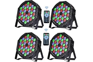PIOLEACKFLEW Stage Lights DJ Lights 36LED Par Lights - 4 Pack RGB Party Lights Uplights with Sound Activated Remote Control Stage Lighting for Disco Wedding Club Ba Christmas Party Lighting Outdoor