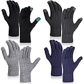 Cutecrop Winter Gloves for Women Men Warm Fleece Lined Knit Touch Screen Gloves Adult Winter Cold Weather Outdoor Activities