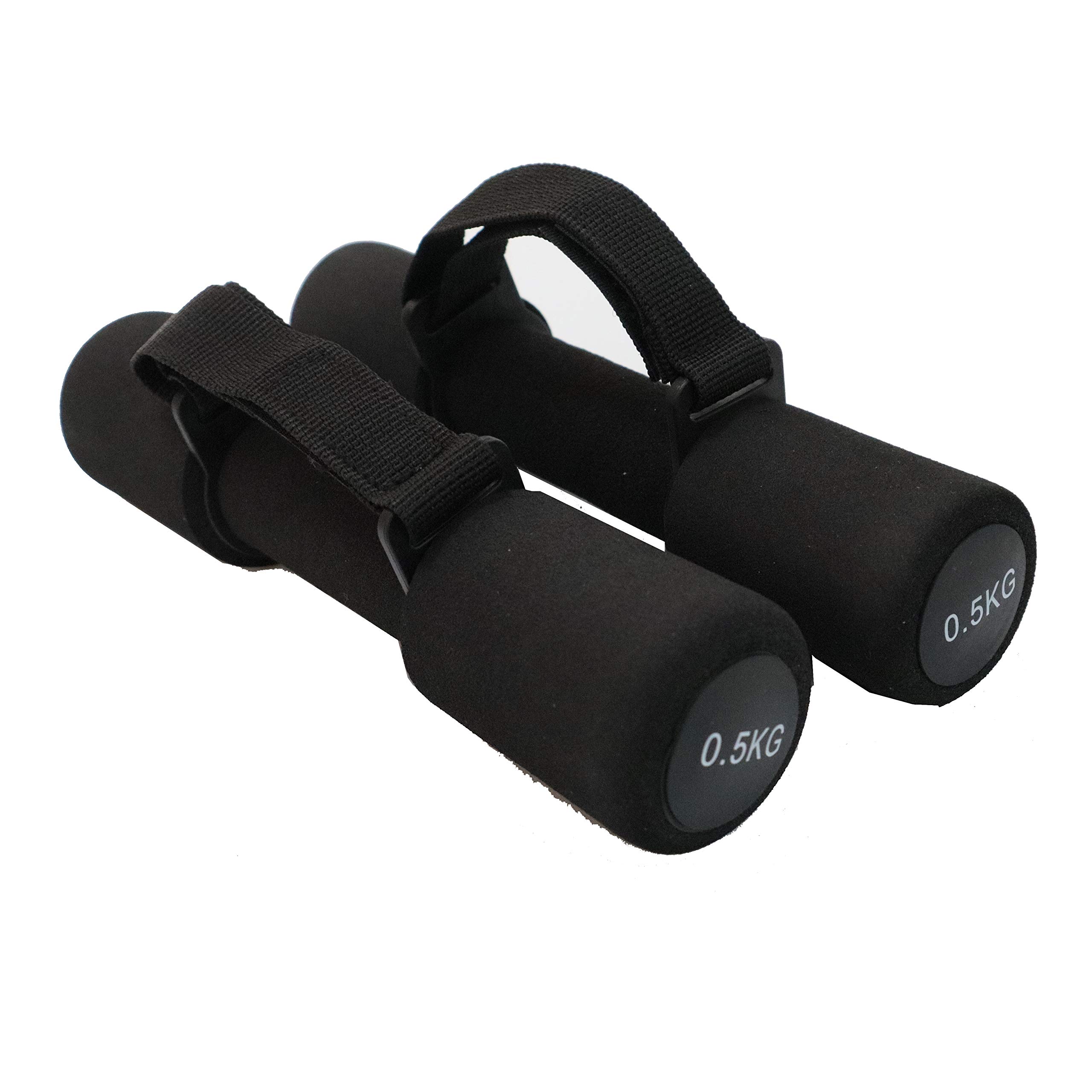 VLFit Softgrip Dumbbells – set of 2 with adjustable grips – choice of weights – 2 Dumbbells per set (BLACK, 2 x 0.5kg