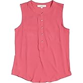 Loft Ann Taylor Women's Mixed Media Henley Tank