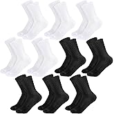 Kids Crew Socks Girls Cushioned Athletic Socks Boys Dress Sock Sports School Uniform 10 Pairs 4-14 Years