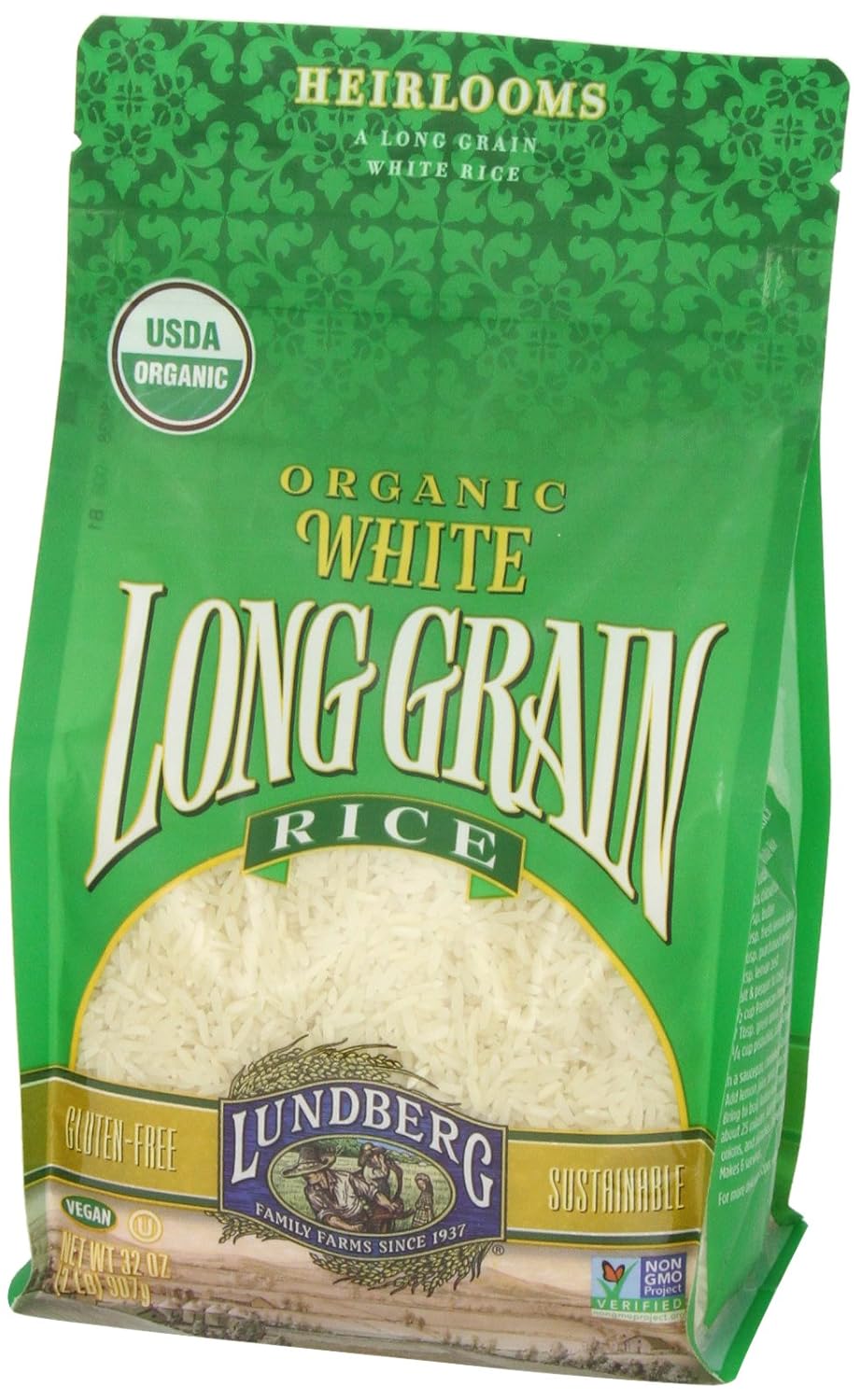 Lundberg Family farms Organic White Long grain Rice (073416197749)