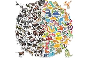 218 PCS Dinosaur Stickers for Kids – Realistic & Cartoon Dino Sticker Pack, Waterproof Matte PVC Stickers for Water Bottles, 