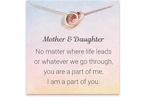 STORYJEWELLERY Mother Daughter S925 Necklace, Gifts for Mom and Daughter, Birthday Gifts for Mom from Daughters, Mothers Day Presents for Daughters from Moms, Rose Gold Link Jewelry for Mum