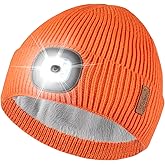 Etsfmoa Unisex Hat with Light,Fleece Lined Beanie Warm Knit Hat,Gifts for Men Women,Rechargeable LED Cap