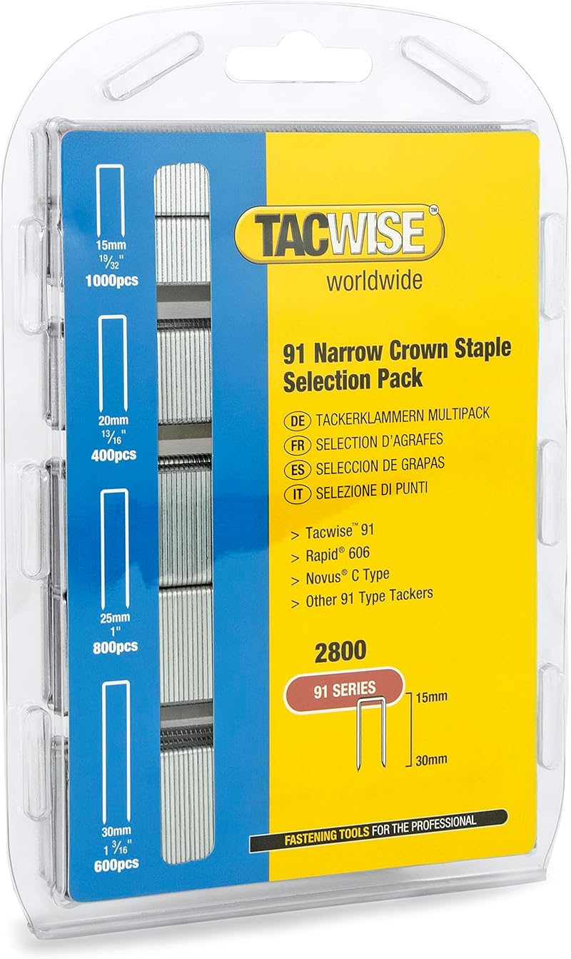 Tacwise 0204 Selection Pack 91/15-30mm Galvanised Narrow Crown Staples 2800