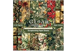 EAMOTOL Christmas Origami Scrapbooking Paper Pad - 6x6in 24 Sheets Aesthetics Patterns Designed for Junk Journals Decoupage Material DIY Crafts Gift Folded Cardstock Wrapping Supplie