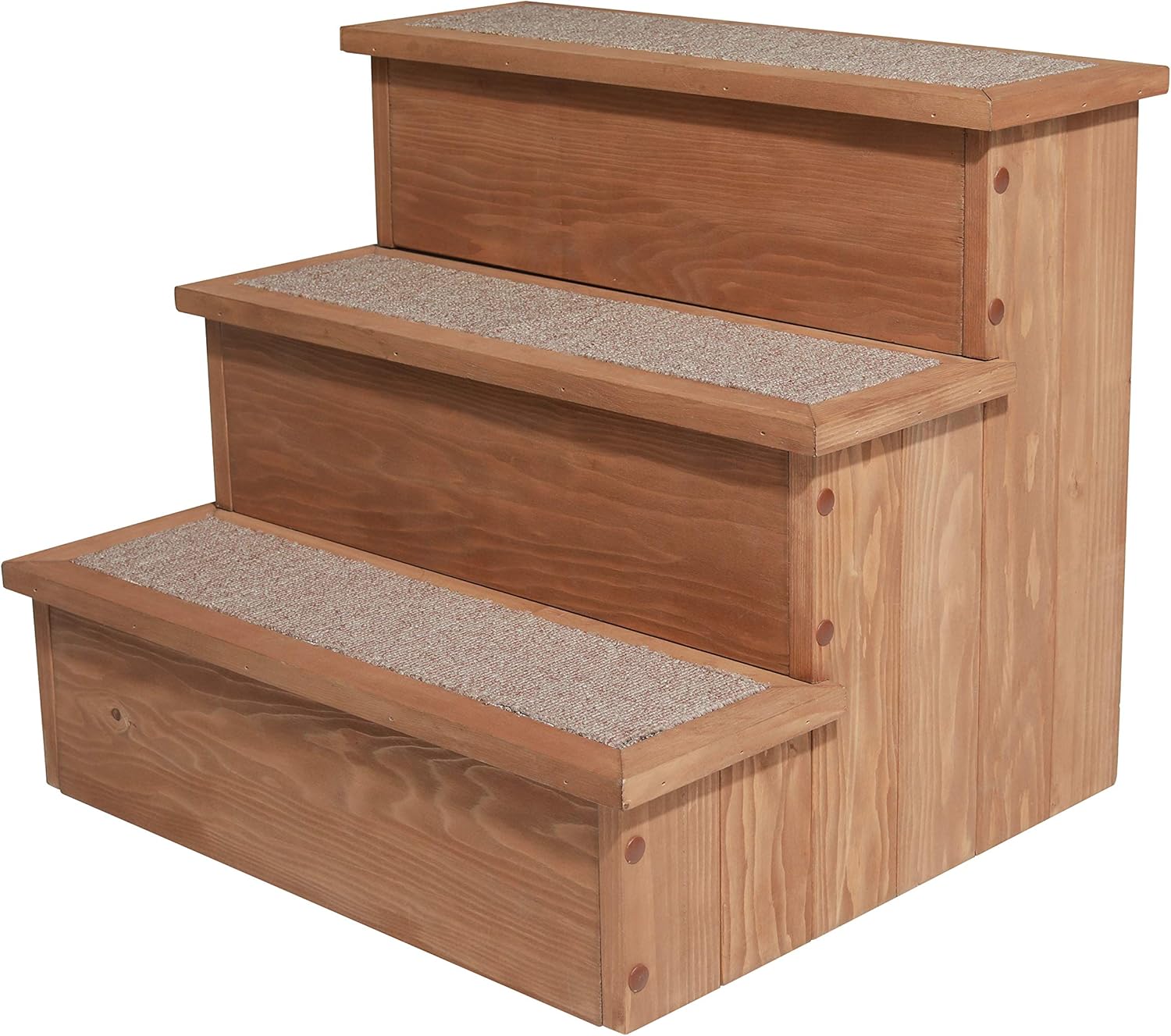 zoovilla PTR0082212010 Yorkshire Pet Step with Storage, Wood Bedside Ramp with Storage, Natural Wood, 15.55″D x 17.50″W x 14.76″H : Pet Supplies