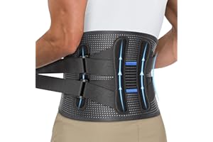 Fit Geno Back Brace Support for Lower Back Pain: Designed for Women & Men - Provides Lumbar Support for Herniated Discs, Heavy Lifting - Breathable and Dual Adjustable, Large