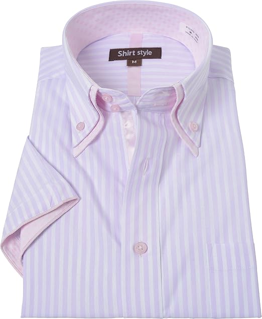 Amazon クレリックシャツ ダブルカラー ワイシャツ 半袖 メンズ ボタンダウン スリム おしゃれ 半袖 Yシャツ シャツ 通販