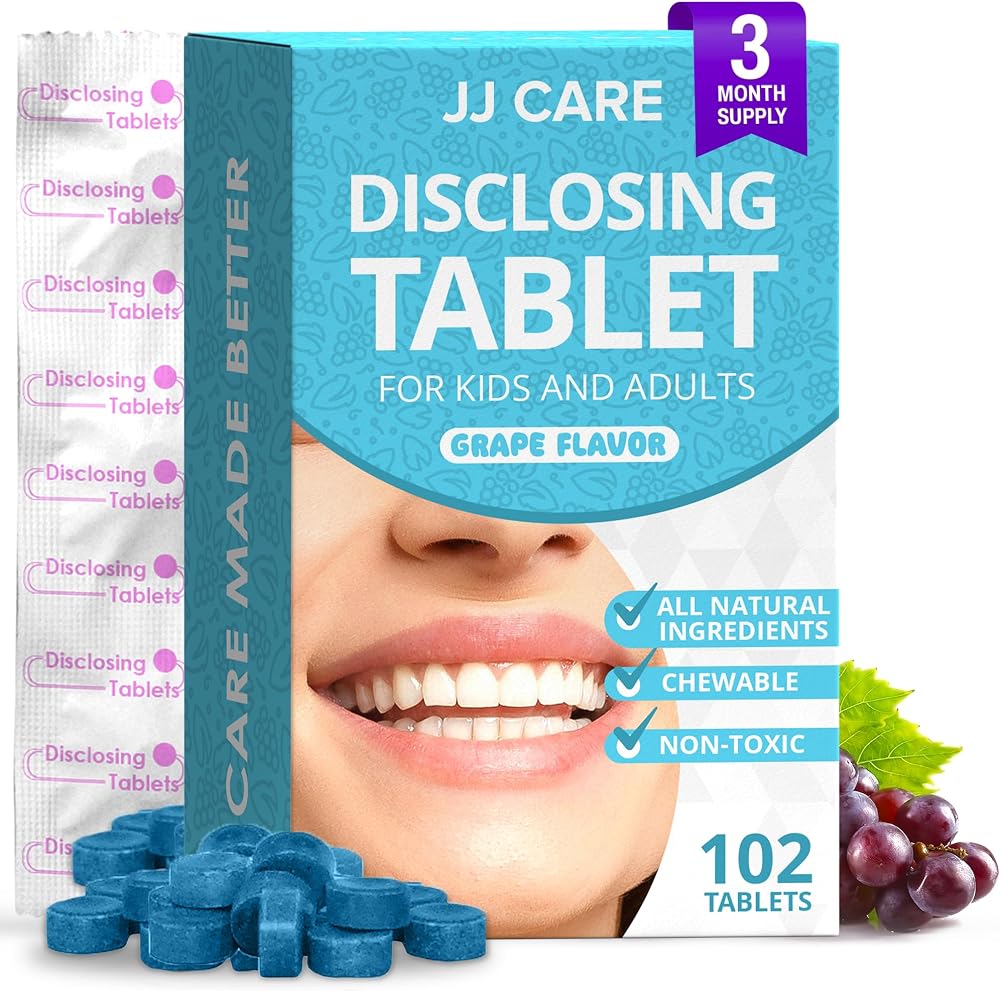 Disclosing Tablets for Teeth- 102 Count, Individually Wrapped Plaque Disclosing