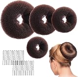 Sularpek Brown Hair Donut Bun Maker Set with Hair Pins & Ties for Women Girls view 1