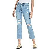 DEAR JOHN Frankie Straight Leg Jeans Women's High Rise Cropped Comfort Stretch Denim