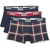 BOSS mens 3-pack Multi Design Bold Logo Trunks