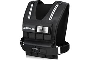 BAGAIL Adjustable Weighted Vest for Men & Women - 20lbs/30lbs/40lbs Removable Iron Weights, Heavy Duty Fitness Vest for Stren