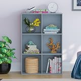 Vida Designs Durham 6 Cube Grey Bookcase Storage Organizer Living Room view 2