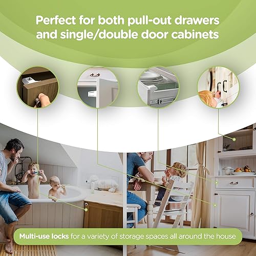 SKYLA HOMES Magnetic Cabinet Locks Baby Proofing Child Safety