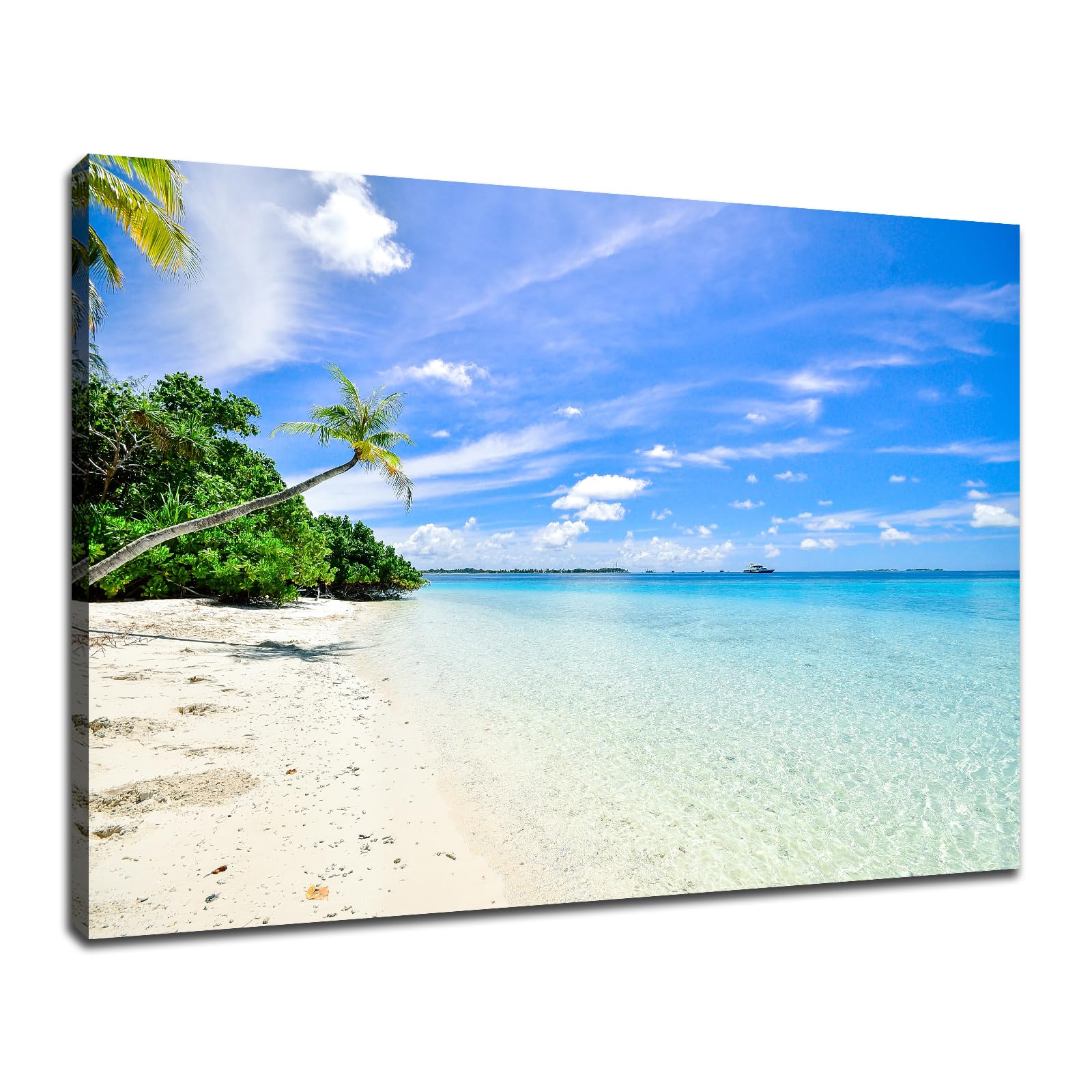 Seaside Landscape Canvas Wall Art Blue Sky And