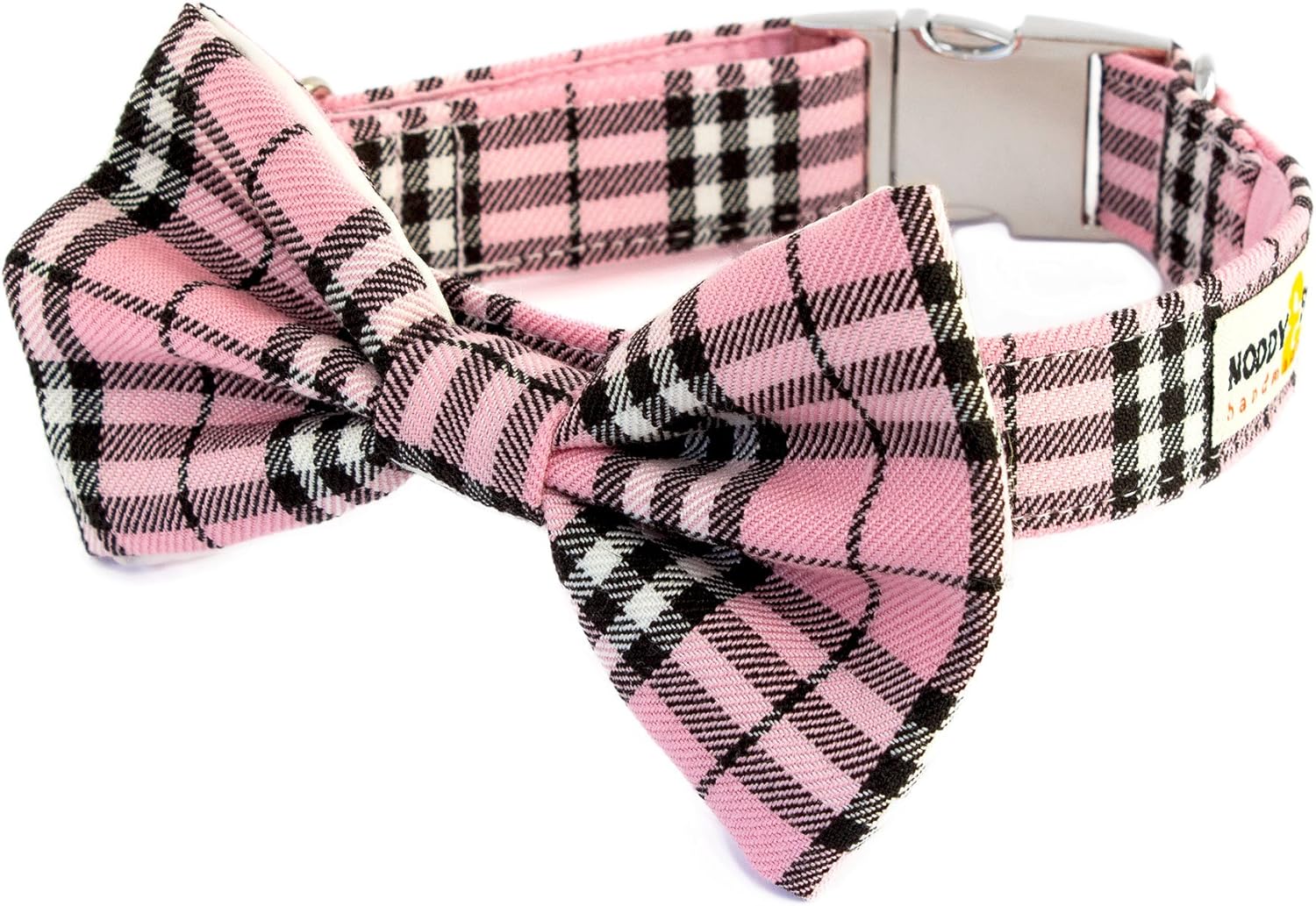 pink tartan dog collar