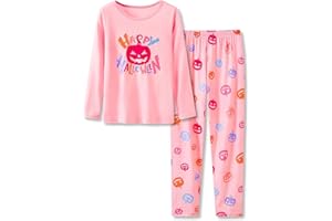 Topgal Little & Big Girls Long Sleeves & Pants Tie Dye Tropical Flowers Leaves Pajamas Kids PJ Set Sleepwear Size 6-18