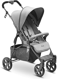 Circle Buggy - Treviso 4 - leichter Sportwagen mit Liegeposition, Kinderbuggy bis max. 15 kg, Reisebuggy, Kinderwagen klein zusammenklappbar - Woven Grey