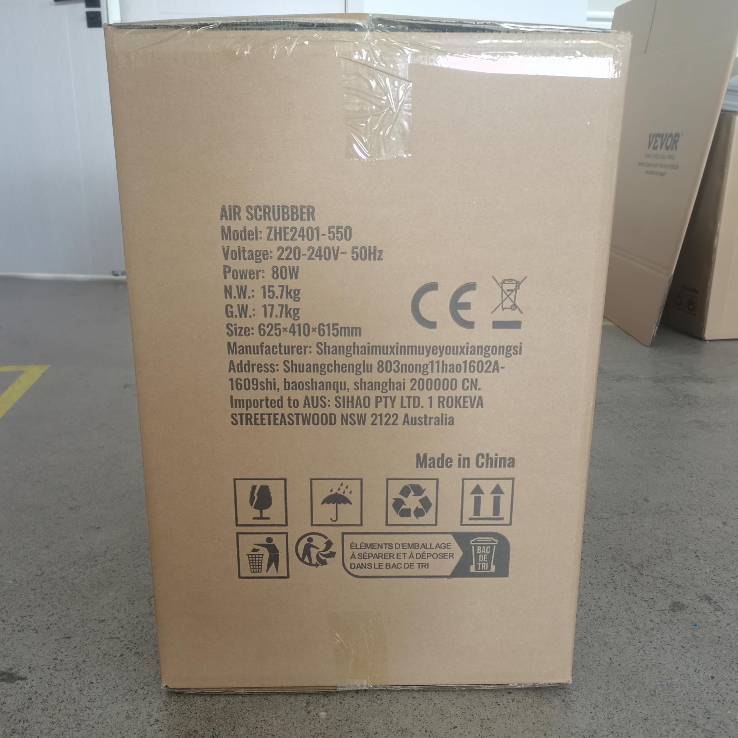 VEVOR Air Scrubber with 3-Stage Filtration, Stackable Negative Air Machine 550 CFM, Air Cleaner with MERV10, Carbon, H13 HEPA, for Home, Industrial and Commercial Use