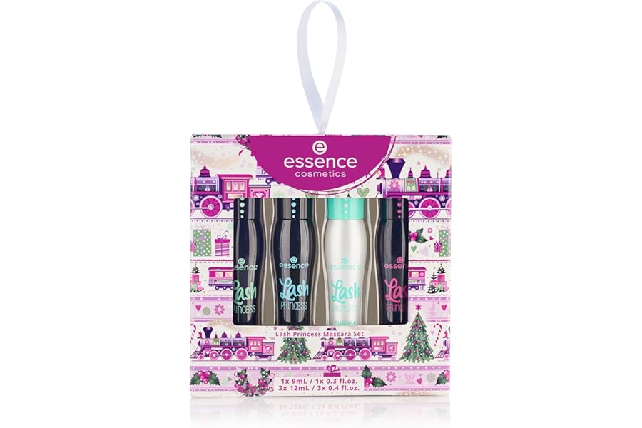 essence Lash Princess Mascara Holiday Gift Set | 4 Vegan & Cruelty-Free Mascaras | False Lash Effect, Waterproof, Primer, Curl & Volume | Stocking Stuffer for Beauty Lovers
